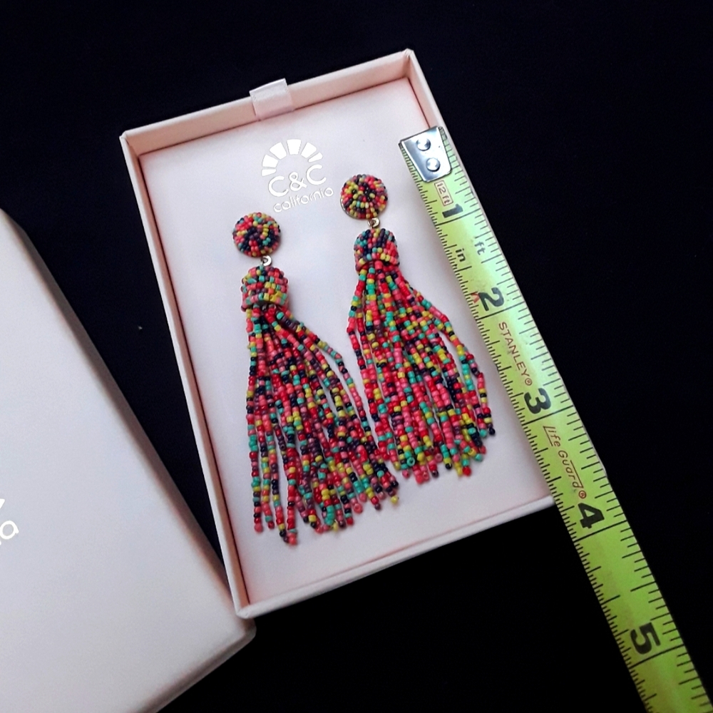 LAST CHANCE - C&C California Beaded Long Post Back Earrings